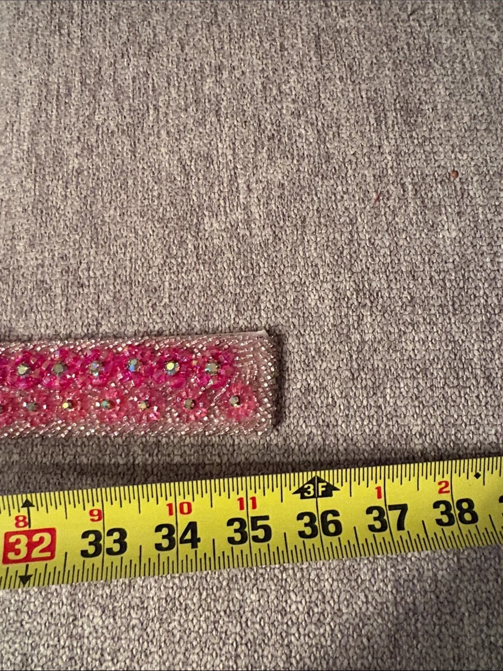 Pink Beaded Elastic Waist Belt with Decorative Buckle